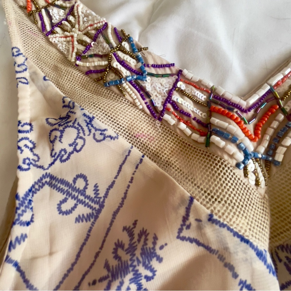 Free People Anthropologie Ancient Mystery Beaded Sequin Boho Festival Dress - Picture 4 of 5